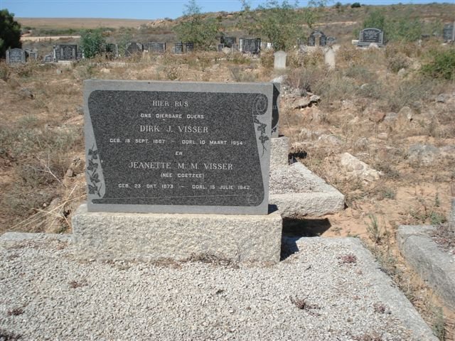 VISSER Dirk J. 1867-1954 & Jeannette M.M. COETZEE 1873-1942