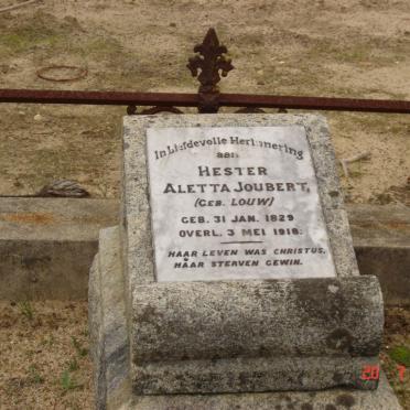 JOUBERT Hester Aletta nee LOUW 1829-1918