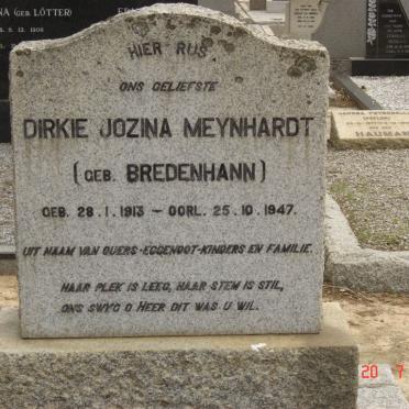 MEYHARDT Dirkie Jozina nee BREDENHANN 1813-1847