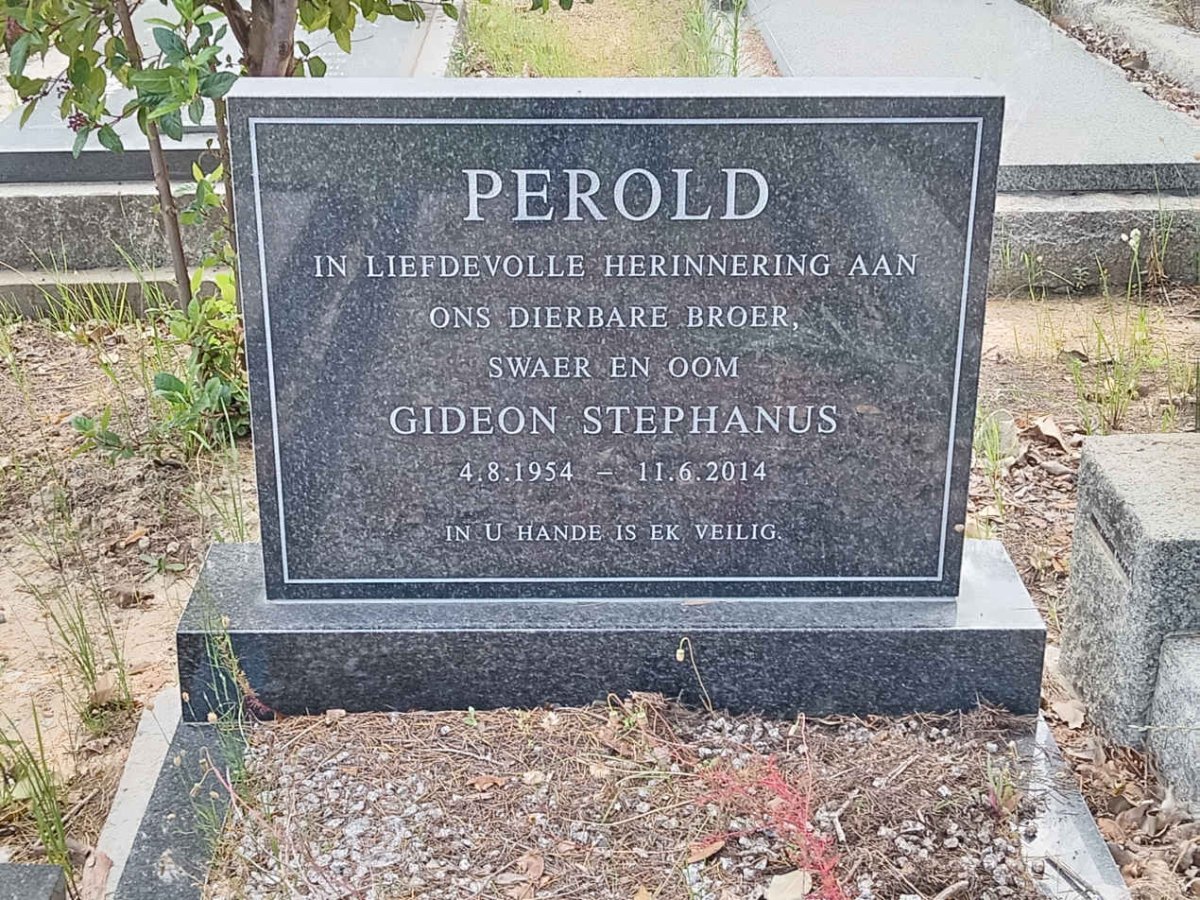 PEROLD Gideon Stephanus 1954-2014