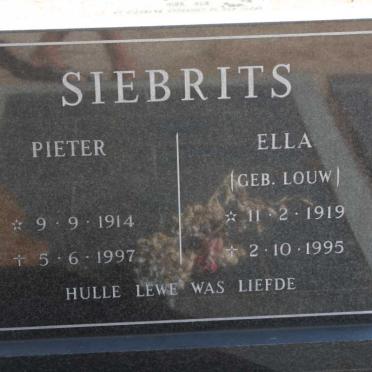 SIEBRITS Pieter 1914-1997 &amp; Ella LOUW 1919-1995