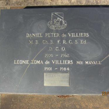 VILLIERS Daniel Peter, de 1900-1962 &amp; Leonie Edma MAYALL 1901-1984