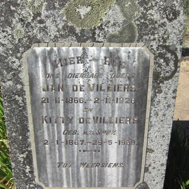 VILLIERS Jan, de 1866-1928 &amp; Kitty V.D. SPUY 1867-1939