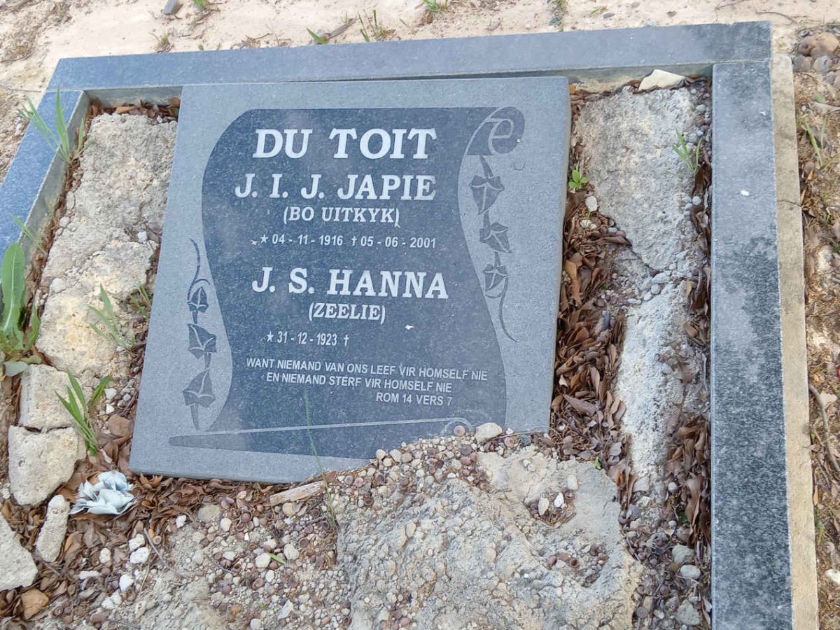 TOIT J.I.J., du 1916-2001 & J.S. ZEELIE 1923-