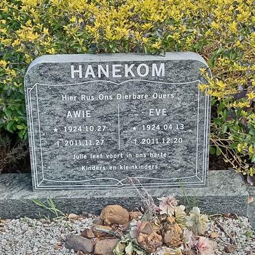 HANEKOM Awie 1924-2011 &amp; Eve 1924-2011