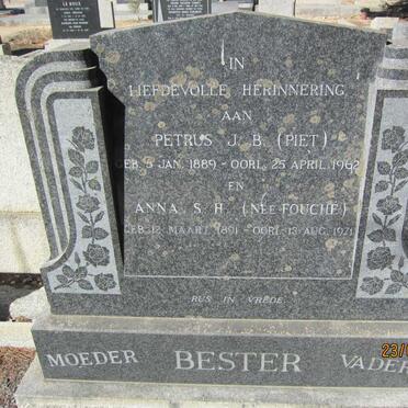 BESTER Petrus J.B. 1889-1962 &amp; Anna S.H. FOUCHE 1891-1971
