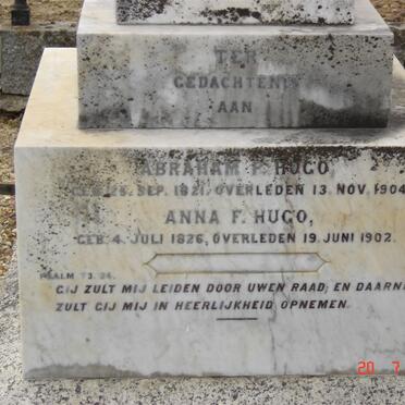 HUGO Abraham P. 1821-1904 &amp; Anna F. 1826-1902