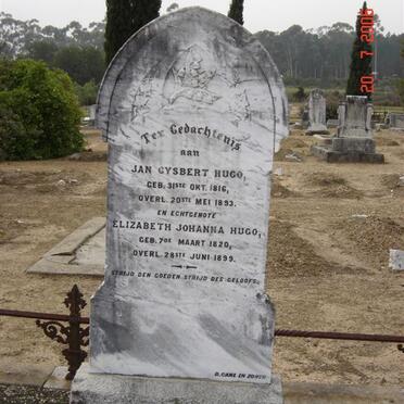 HUGO Jan Gysbert 1816-1893 &amp; Elizabeth Johanna 1820-1899