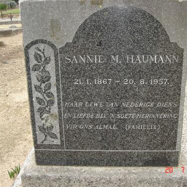 HAUMANN Sannie M. 1867-1957