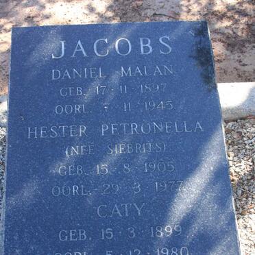 JACOBS Daniel Malan 1897-1945 &amp; Hester Petronella SIEBRITS 1905-1977 :: JACOBS Caty 1899-1980