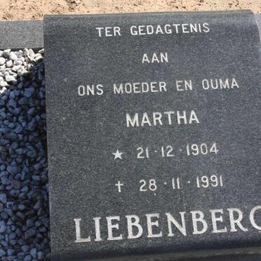 LIEBENBERG Martha 1904-1991