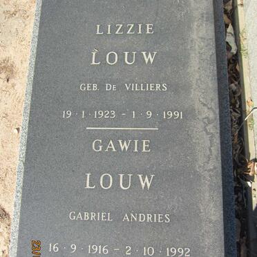 LOUW Gabriel Andries 1916-1992 &amp; Lizzie DE VILLIERS 1923-1991