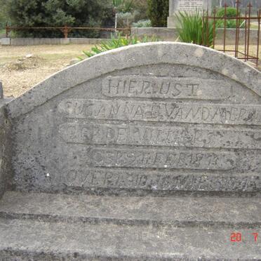 MERWE Susanna B., van der nee DE VILLERS 1811-1901