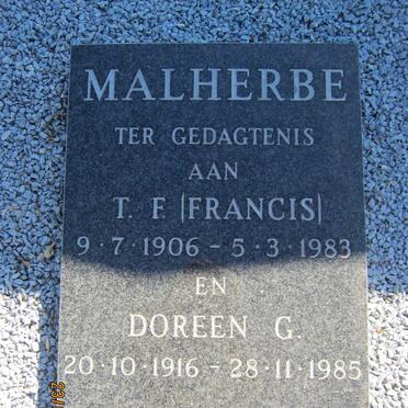 MALHERBE T.F. 1906-1983 &amp; Doreen G. 1916-1985
