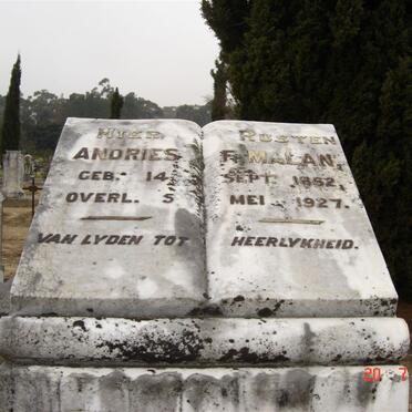 MALAN Andries F. 1862-1927