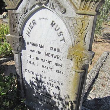 MERWE Abraham Paul, van der 1864-1934 &amp; Catharina Louisa V.D.SPUY  1867-1924