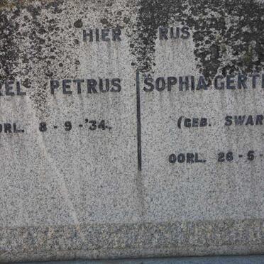 MERWE Karel Petrus, van der -1934 &amp; Sophia Gertruida SWART -1924