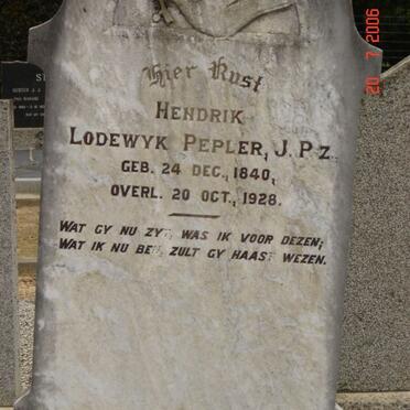 PEPLER Hendrik Lodewyk 1840-1928