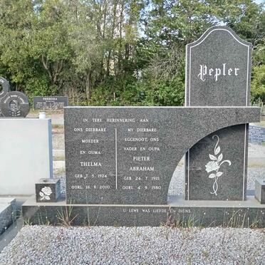 PEPLER Pieter Abraham 1921-1980 &amp; Thelma 1924-2010
