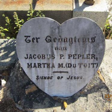 PEPLER Jacobus P. &amp; Martha M. DU TOIT