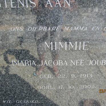 PIENAAR Maria Jacoba nee JOUBERT 1913-2002