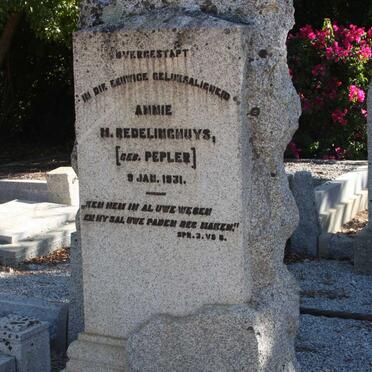 REDELINGHUYS Annie M. nee PEPLER -1931