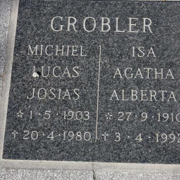 GROBLER Michiel Lucas Josias 1903-1980 &amp; Isa Agatha Alberta 1910-1992