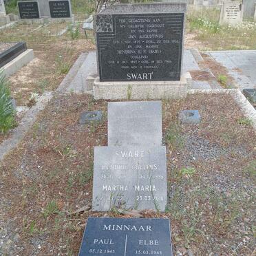 SWART Jan Augustinus 1879-1962 & Hendrina E.F. COLLINS 1897-1966 :: SWART :: MINNAAR