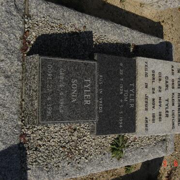 TYLER Carl 1961-1961 :: TYLER Tom 1928-1994 :: TYLER Sonia 1964-1991