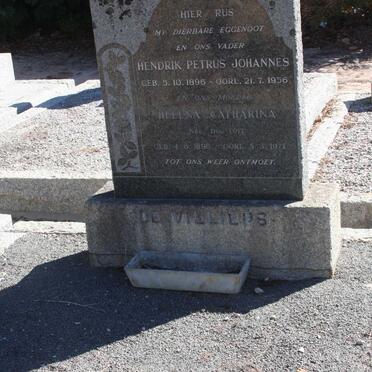 VILLIERS Hendrik Petrus Johannes, de 1896-1956 &amp; Helena Catharina DU TOIT 1898-1971 :: DE VILLIERS Hennie 1934-2008