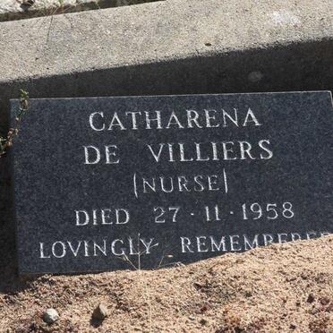 VILLIERS Catharena, de  -1958