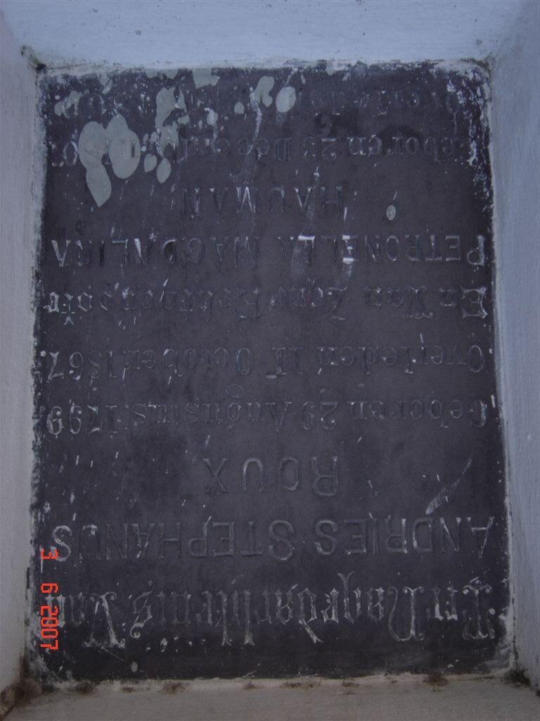 ROUX Andries Stephanus 1799-1867 &amp; Petronella Magdalina HAUMANN 1801-1869