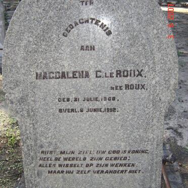 ROUX Magdalena C., le nee ROUX 1860-1892