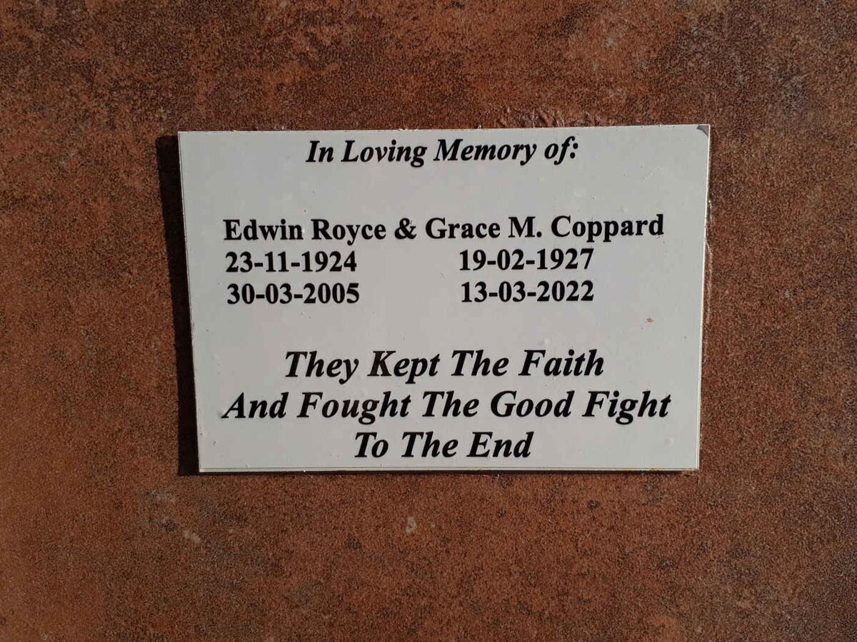 COPPARD Edwin Royce 1924-2005 &amp; Grace M. 1927-2022