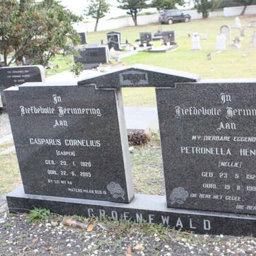 GROENEWALD Casparus Cornelius 1920-2005 &amp; Petronella Hendrina 1922-1980