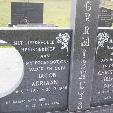 GERMISHUYS Jacob Adriaan 1917-1986 &amp; Christina Helena Susarah 1916-1996