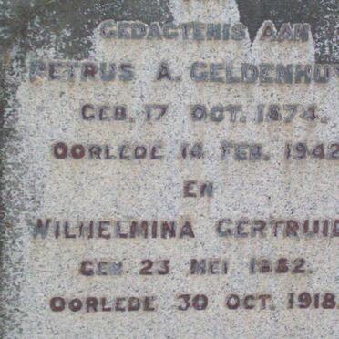 GELDENHUYS Petrus A. 1874-1942 &amp; Wilhelmina Gertruida 1882-1918