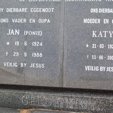 GELDENHUYS Jan 1924-1988 &amp; Katy 1928-2007