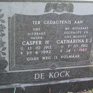 KOCK Casper H., de 1912-1992 &amp; Catharina E.J. 1912-1987