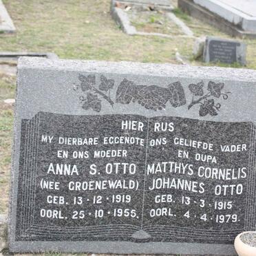 OTTO Matthys Cornelis Johannes 1915-1979 &amp; Anna S. GROENEWALD 1919-1955