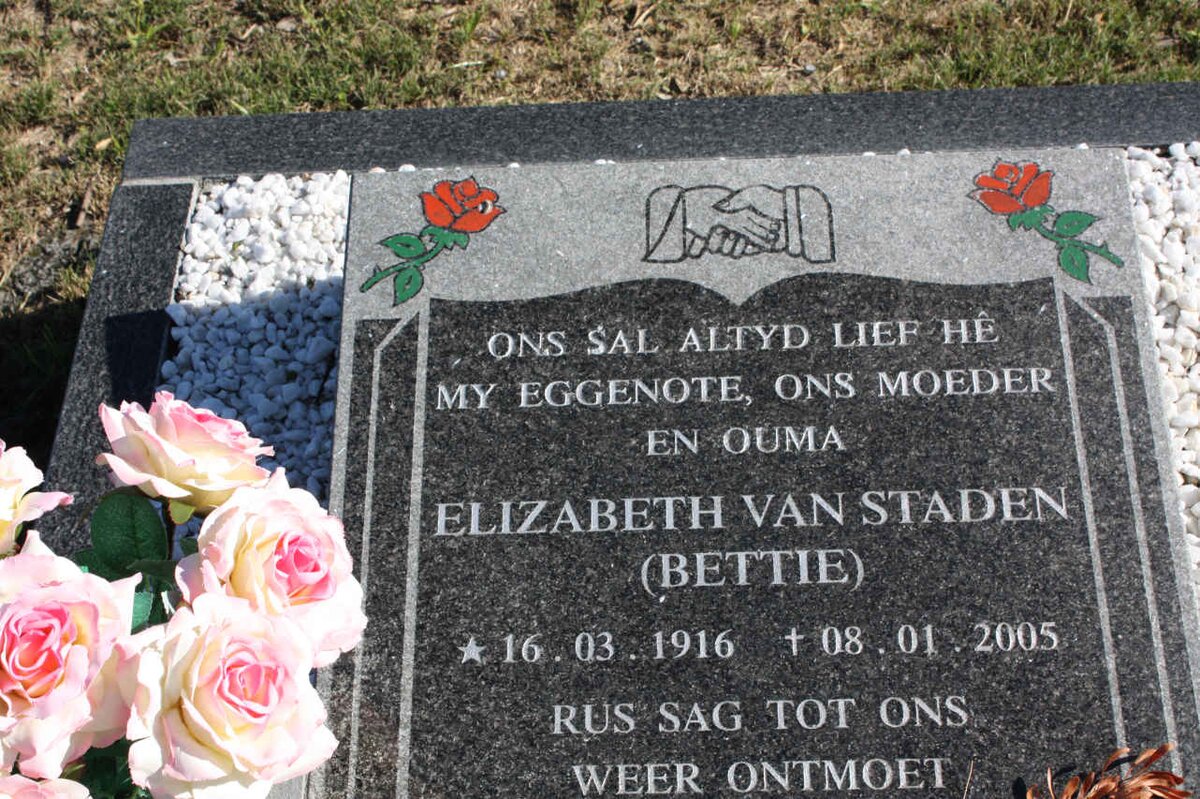 STADEN Elizabeth, van 1916-2005