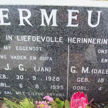 VERMEULEN J.G. 1928-1995 &amp; G.M. DALHOUZIE 1933-2007