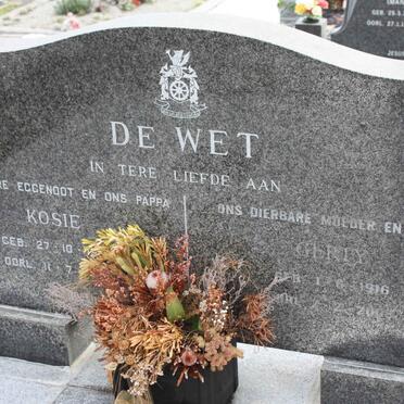 WET Kosie, de 1902-1972 &amp; Gerty 1916-2008