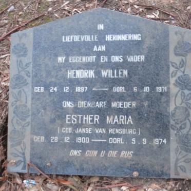 ? Hendrik Willem 1897-1971 & Esther Maria JANSE VAN RENSBURG 1900-1974