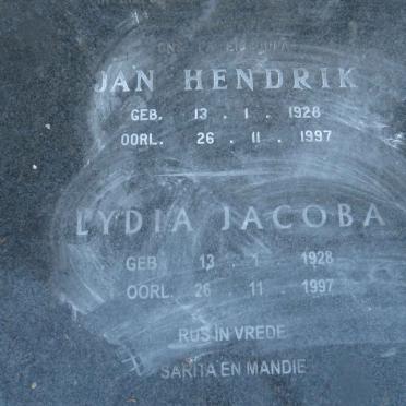 HUMAN Jan Hendrik 1928-1997 &amp; Lydia Jacoba 1928-1997