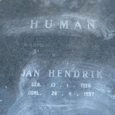 HUMAN Jan Hendrik 1928-1997 &amp; Lydia Jacoba 1928-1997