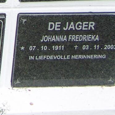 JAGER Johanna Fredrieka, de 1911-2003