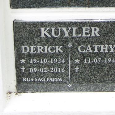 KUYLER Derick 1924-2016 &amp; Cathy 1942-