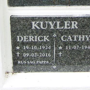 KUYLER Derick 1924-2016 &amp; Cathy 1942-