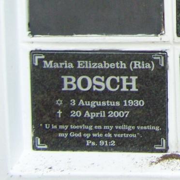 BOSCH Maria Elizabeth 1930-2007